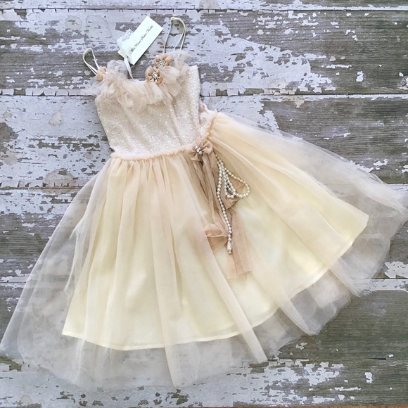 Miss Sister Rose Violet Cream Sequin & Tulle Dress - Picture 1 of 5